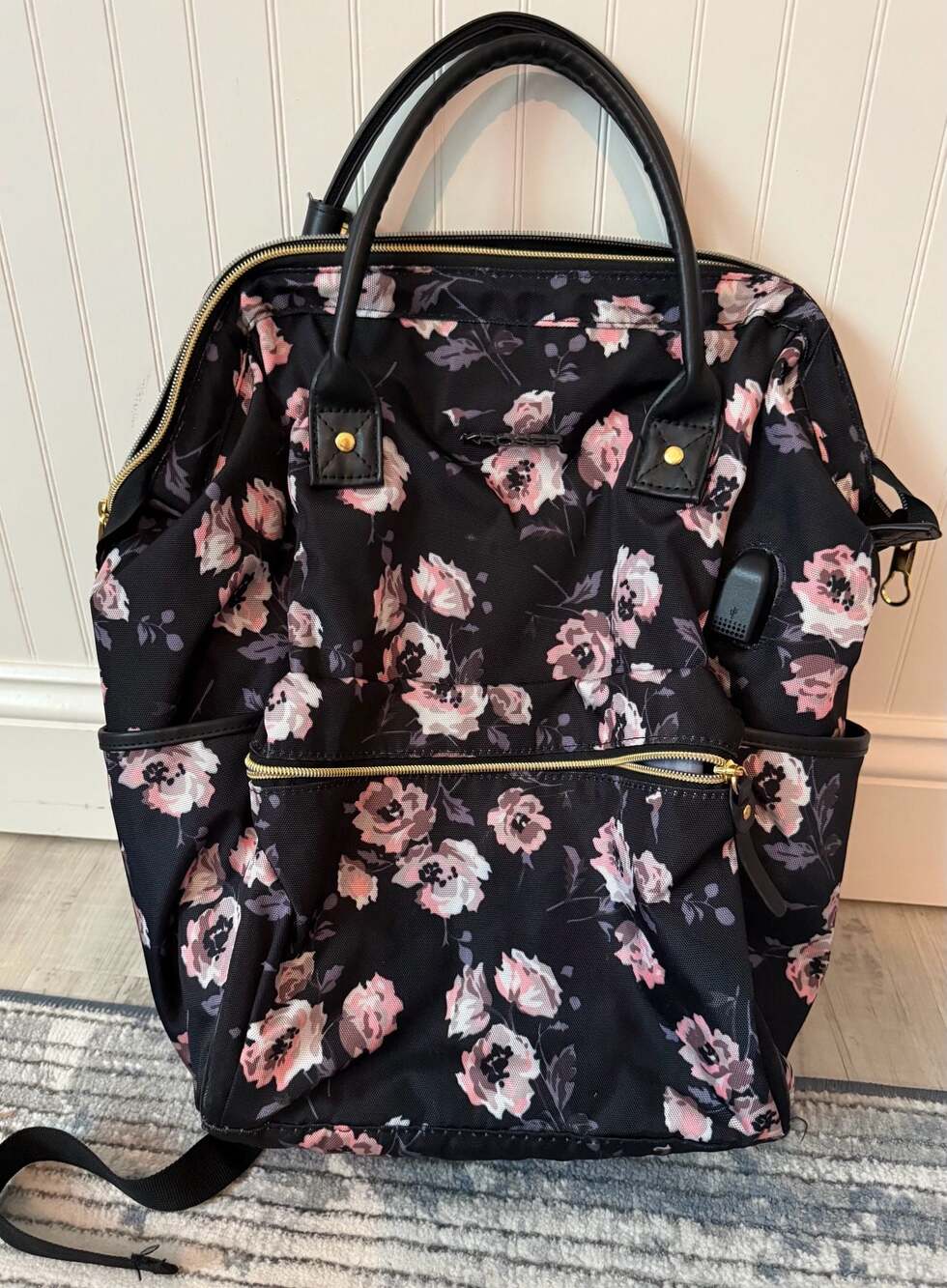 KROSER 15.6" Floral Laptop Backpack with USB Charging Port